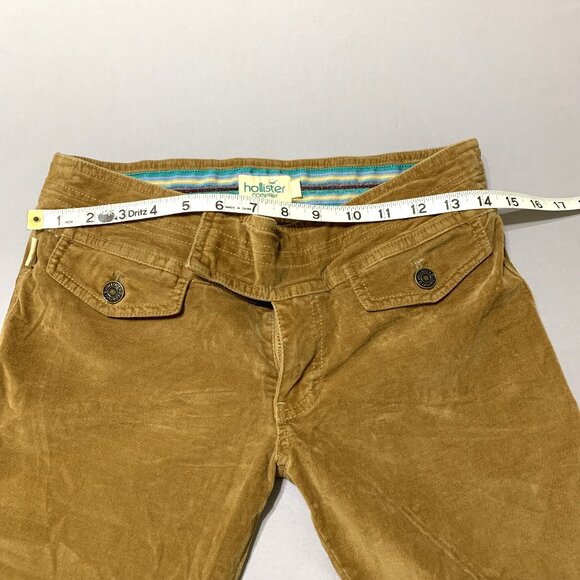 Hollister Y2K early-2000s Flare Corduroy Pants Women Size 3 Brown Low-rise - Picture 6 of 9